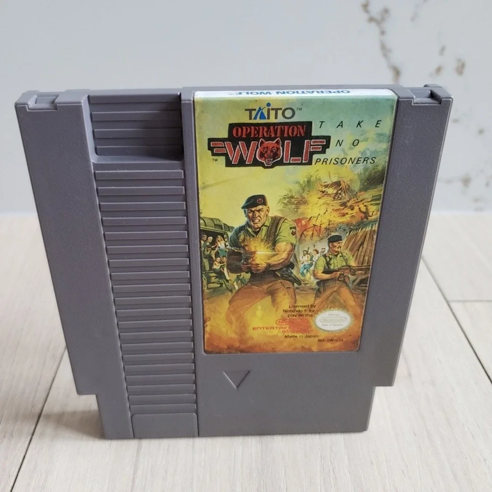 Nintendo NES Games Bundle Super Mario Bros Duck Hunt Operation Wolf Gray Retro